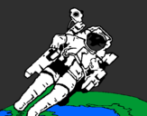 Desenho Astronauta no espaço pintado por Gatinho