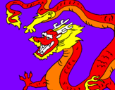 Desenho Dragão chinês pintado por luana