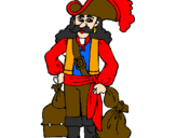 Desenho Pirata com sacos de ouro pintado por subzero