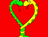 Desenho Serpentes apaixonadas pintado por margarida