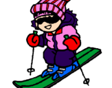 Desenho Menino a esquiar pintado por aline