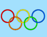Desenho Argolas dos jogos olimpícos pintado por margarida