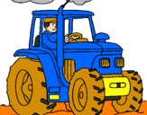 Desenho Tractor em funcionamento pintado por rafael