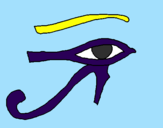 Desenho Olho de hórus pintado por sara