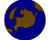 Desenho Planeta terra pintado por gabriela