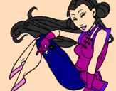 Desenho Princesa ninja pintado por Esther
