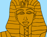 Desenho Tutankamon pintado por esfinge