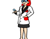 Desenho Doutora com óculos pintado por claudia