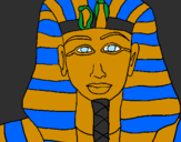 Desenho Tutankamon pintado por HUGO E HELOISA