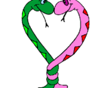 Desenho Serpentes apaixonadas pintado por luiz