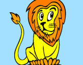 Desenho Leão pintado por hery
