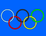 Desenho Argolas dos jogos olimpícos pintado por beatriz