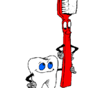 Desenho Dentes e escova de dentes pintado por rafael silva