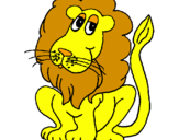 Desenho Leão pintado por a