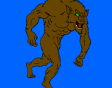 Desenho Homem lobo pintado por fernando