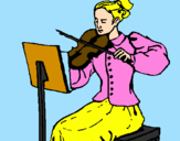 Desenho Dama violinista pintado por daniela