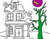 Desenho Casa do terror pintado por lays