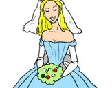 Desenho Noiva pintado por princesa