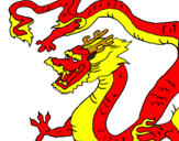 Desenho Dragão chinês pintado por BRUNA RSRSRS