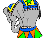 Desenho Elefante a actuar pintado por ENZO