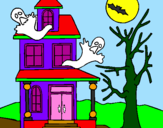 Desenho Casa do terror pintado por lays
