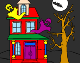 Desenho Casa do terror pintado por miguel