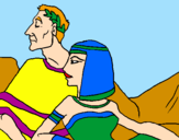 Desenho César e Cleopatra pintado por nanita
