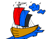 Desenho Barco veleiro pintado por carlos vinicios