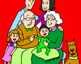Desenho Família pintado por Judica