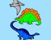 Desenho Três classes de dinossauros pintado por Brandon Ian