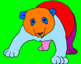 Desenho Urso panda pintado por ph