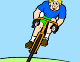 Desenho Ciclista com gorro pintado por filipe