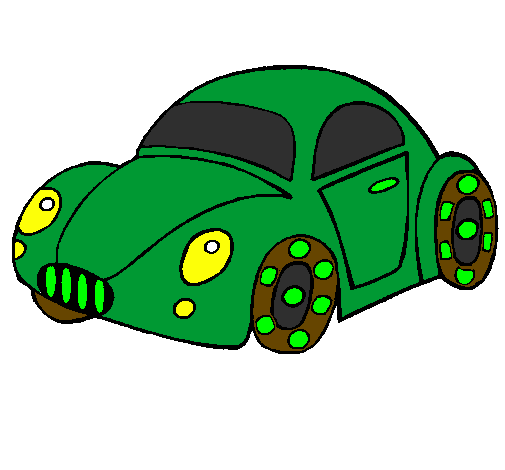 Desenho Carro de brinquedo pintado por fusca verde