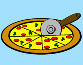 Desenho Pizza pintado por sarah