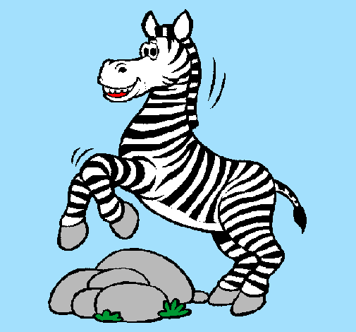 Desenho Zebra a saltar pedras pintado por Ellen