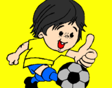 Desenho Rapaz a jogar futebol pintado por Criança é Ouro