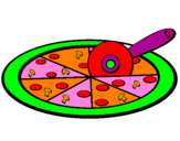 Desenho Pizza pintado por barbie