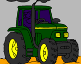 Desenho Tractor em funcionamento pintado por papalegua