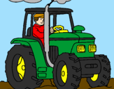 Desenho Tractor em funcionamento pintado por diogo