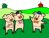 Desenho Os três porquinhos 5 pintado por pig peg e pog