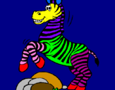 Desenho Zebra a saltar pedras pintado por marco