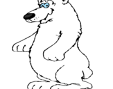 Desenho Urso pintado por cão da neve