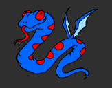 Desenho Serpente com asas pintado por gabriel 