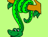 Desenho Serpente pendurada numa árvore pintado por CcrisKiityy
