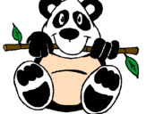 Desenho Urso panda pintado por panda