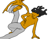 Desenho Dança pintado por capoeira,filosofía de vd 