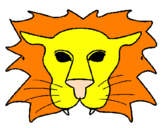 Desenho Leão pintado por Bruna