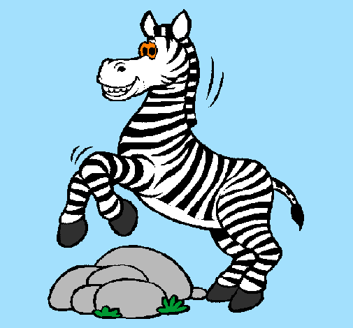 Desenho Zebra a saltar pedras pintado por joão pedro