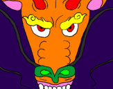 Desenho Cabeça de dragão pintado por monica