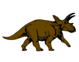 Desenho Tricerátopo pintado por Era dos Dinossalros